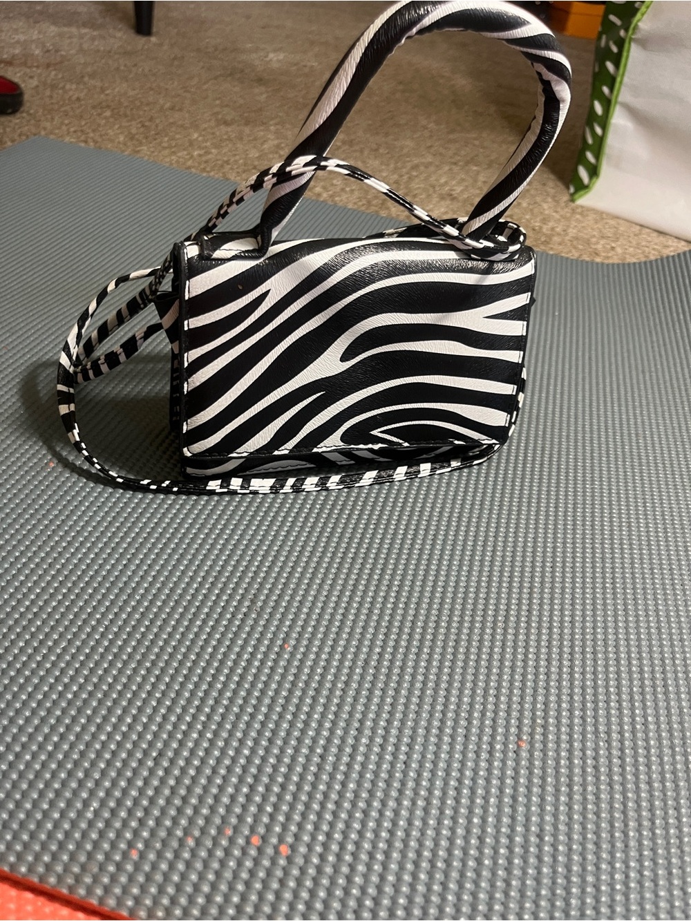 Black and White Zebra Print Crossbody Bag